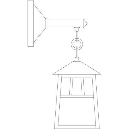 Arroyo Craftsman 6" Raymond Wall Mount, Black, Almond Mica Glass RB-6AM-BK